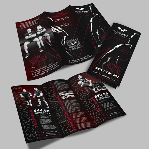 Red design with the title 'Full Muscle Fitness'