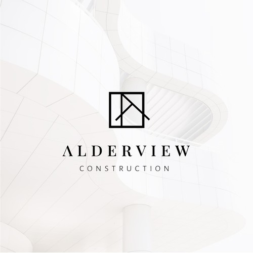 Renovation logo with the title 'Line logo for Alderview'