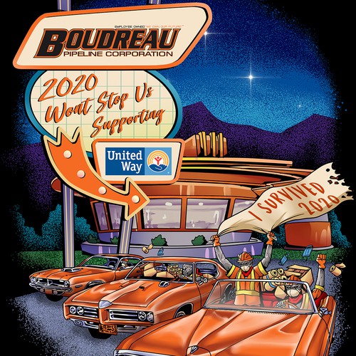 Diner design with the title 'Automotive Metal T-shirt'