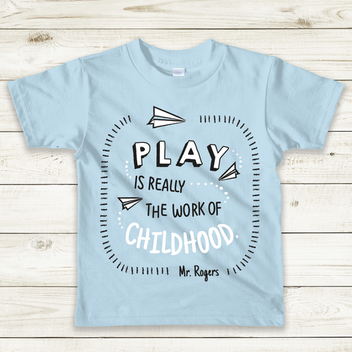 Kids' t-shirt with the title 'Kids' slogan tee - Fun typography + illustration project'