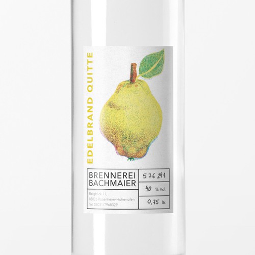 Fresh label with the title 'Quince brandy Lable'