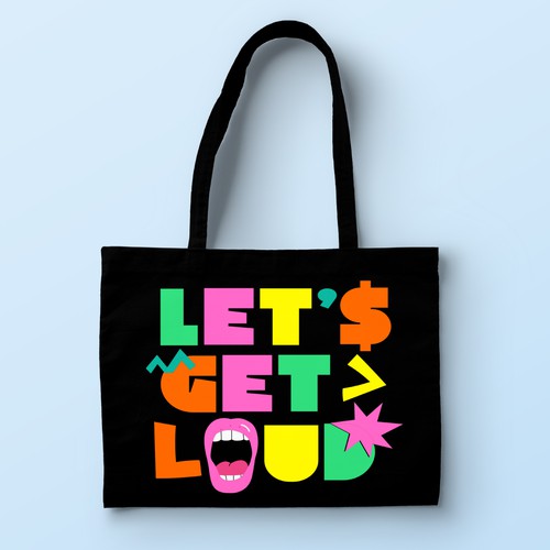 Merchandise logo with the title 'Let's Get Loud Campaign'