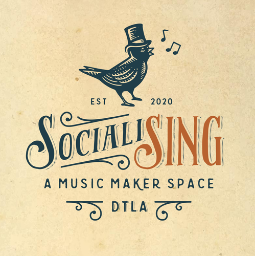 Black music logo with the title 'Logo for SocialiSing'