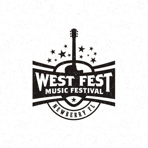 Guitar design with the title 'Music Festival Logo'