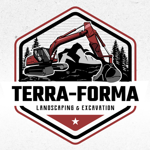 Earth mover logo with the title 'Hexagonal Logo design for Terra-Forma'