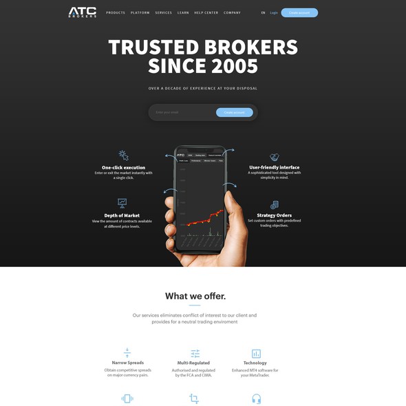 Slider design with the title 'Homepage Slider for ATC Brokers'