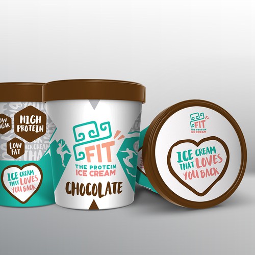 Cream packaging with the title 'Packaging design for a healthy ice cream'