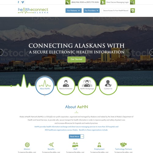 B2B design with the title 'Website for connecting Healthcare providers'