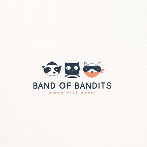 Raccoon design with the title 'Band of bandits'