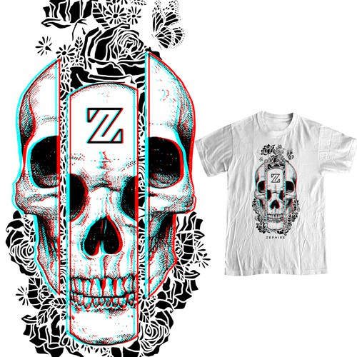 Floral t-shirt with the title 'Zephire'
