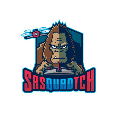 Bigfoot design with the title 'SasQUADtch Logo Design'