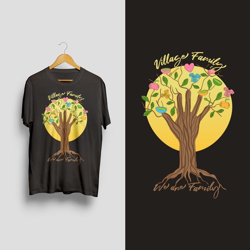 Family artwork with the title 'T-shirt design'