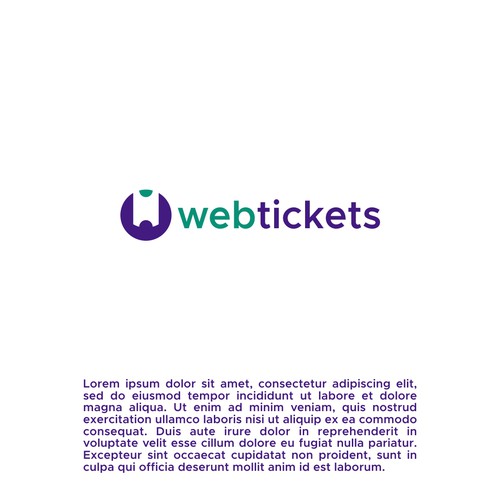 Ticket logo with the title 'letter w Ticket'