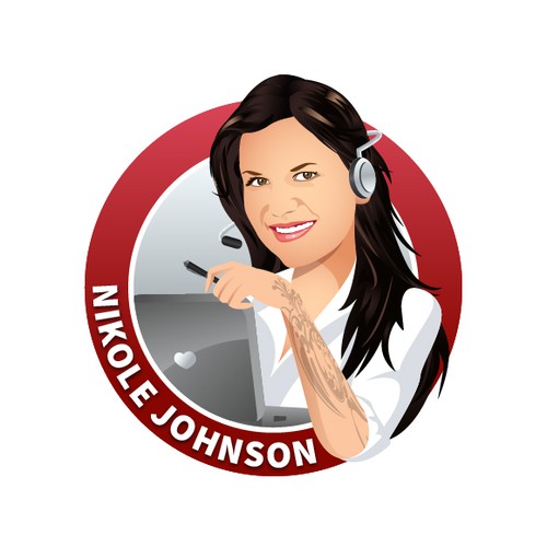 Profile design with the title 'Caricature Logo for a Professional Speaker'