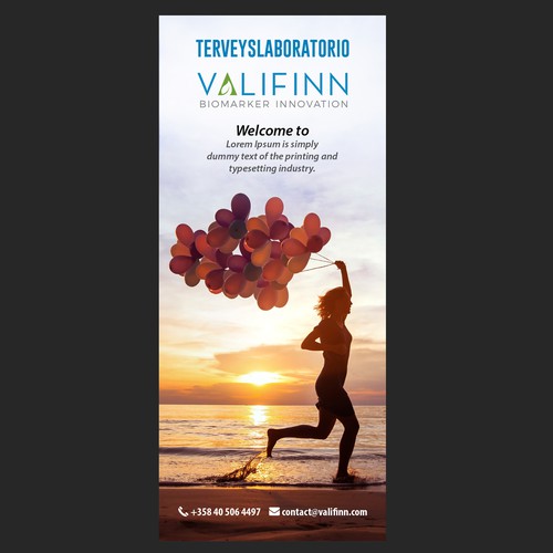 Happiness design with the title 'Design emotional warm welcome poster for clinical lab service company'