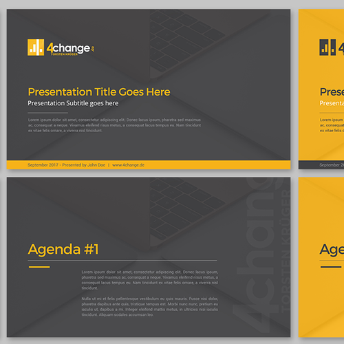 IT design with the title 'Powerpoint template for 4change.de'
