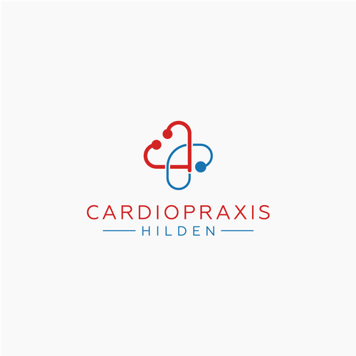 Stethoscope logo with the title 'Cardiopraxis Hilden'