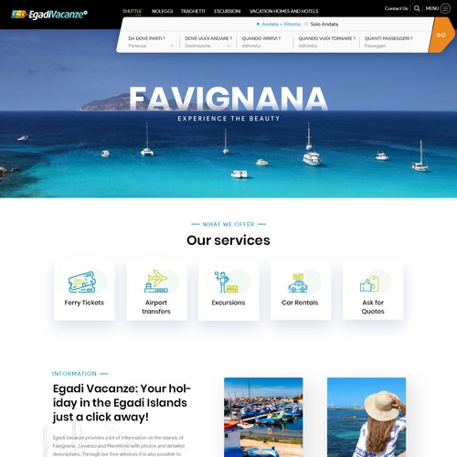 Travel website with the title 'Modern TRAVEL Design'