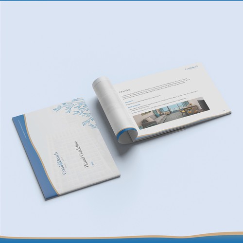 Style guide design with the title 'Beach Resort Brand Guide'