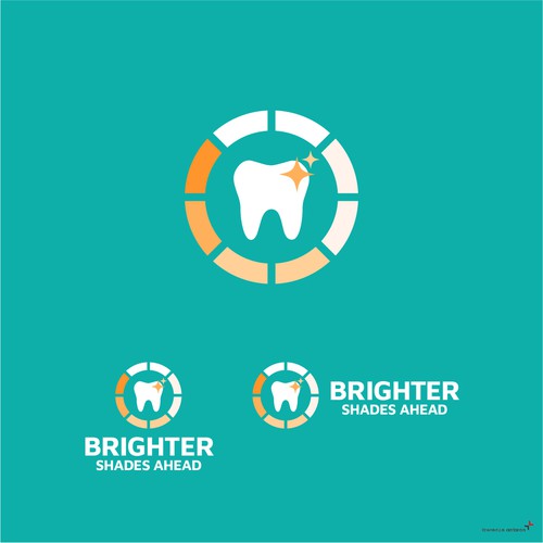 Dental logo with the title 'Brighter Shades Ahead Logo'