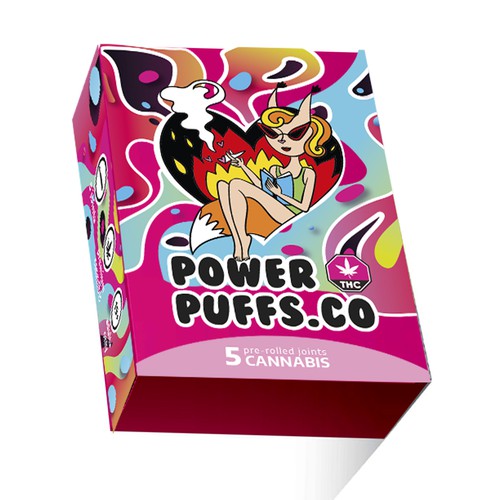 Cannabis packaging with the title 'Packaging design for pre-rolled joints box'