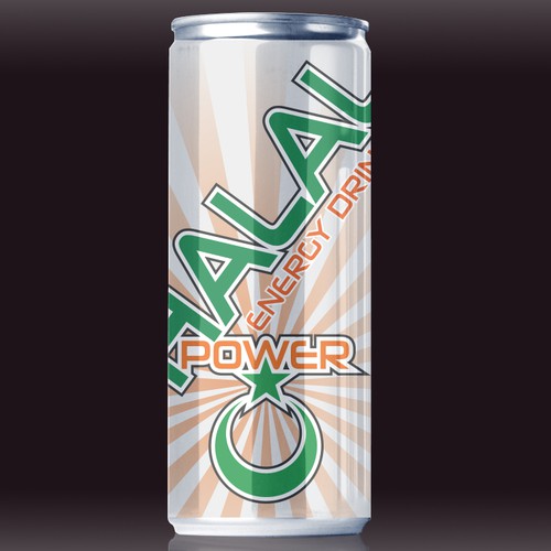 Energy drink label with the title 'halal energy drink '