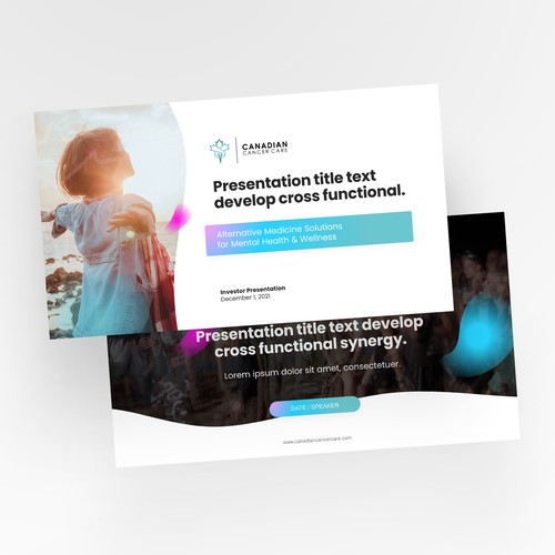 Healthcare design with the title 'Presentation deck for investor in medical and healthcare '