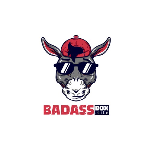 Donkey logo with the title 'Mascot logo for BADASSBOX.Site'