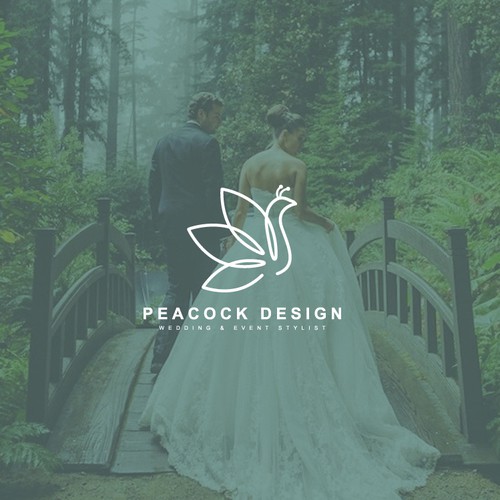 Peacock design with the title 'Logo for Peacock Design Wedding & Event Stylist'