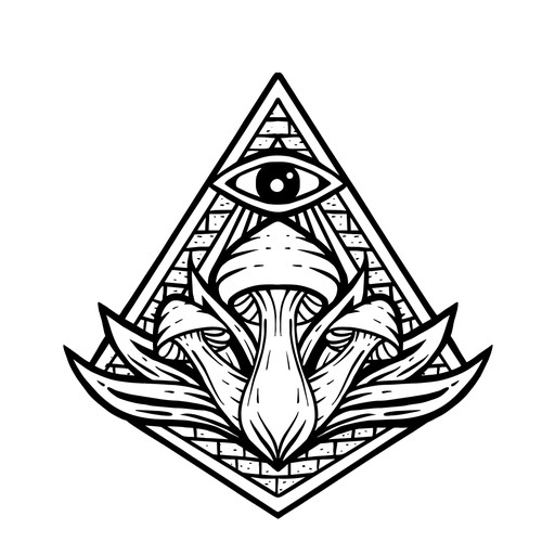 Third eye logo with the title 'Psychadelic mushroom'