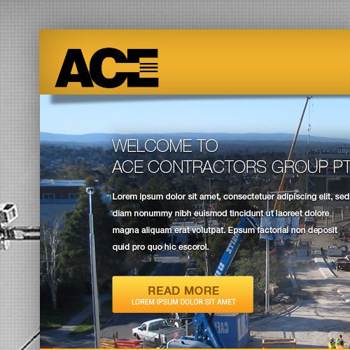 Construction website with the title 'Help Ace Contractors Group Pty. Ltd. with a new website design'