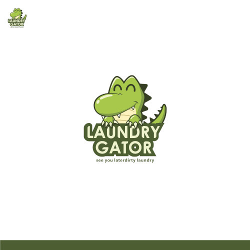 Alligator logo with the title 'Logo Concept for Laundry Gator'