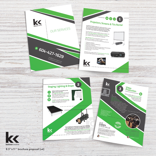 Screen design with the title '4 Page Product Overview'