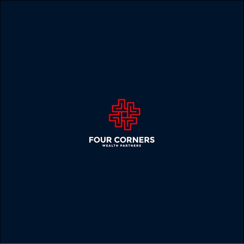 Corner design with the title 'four corner modern logo'