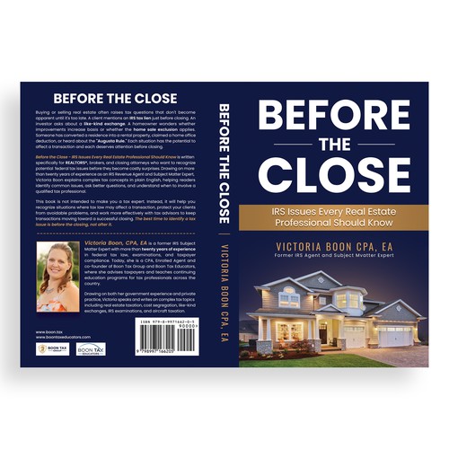 Paperback book cover with the title 'Professional Book Cover for a Former IRS Expert's Guide for Real Estate Professionals'