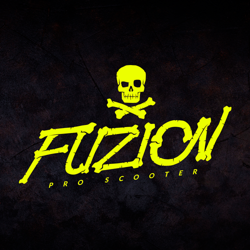 Branding illustration with the title 'Fuzion Pro Scooter'