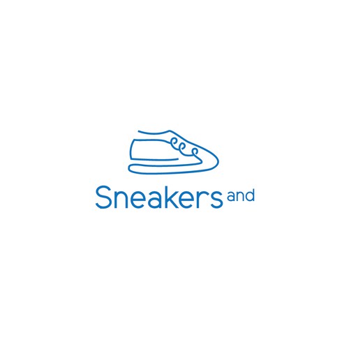 Sneaker design with the title 'Simple logo made by one line'