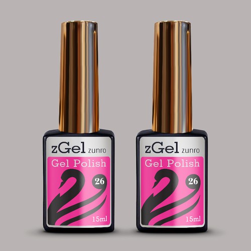 Nail polish design with the title 'Gel Polish bottle label design'