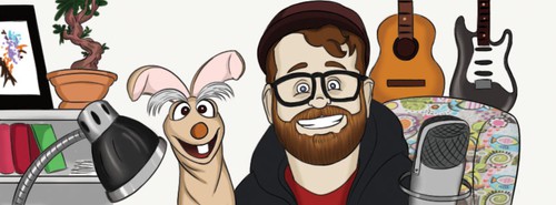Caricature artwork with the title 'Comic Artwork for a YouTube Channel and Facebook Page'