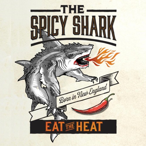 Shark illustration with the title 'The Spicy Shark '