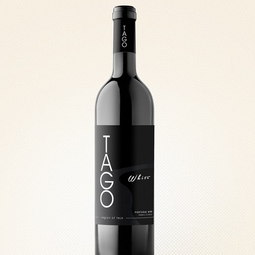 Authentic design with the title 'TAGO Authentic wine bottle design'