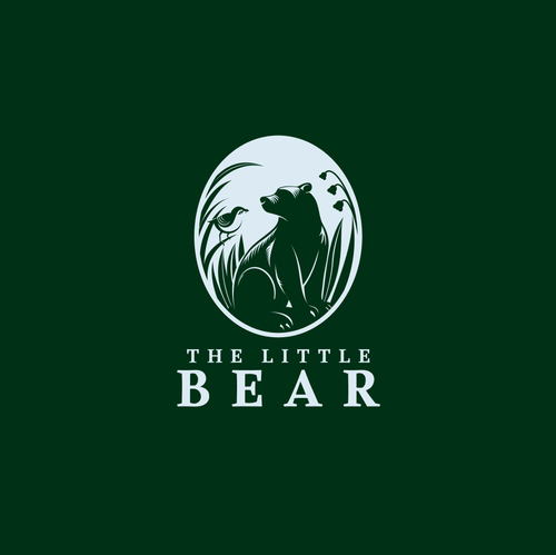 Sky blue logo with the title 'The Little Bear'
