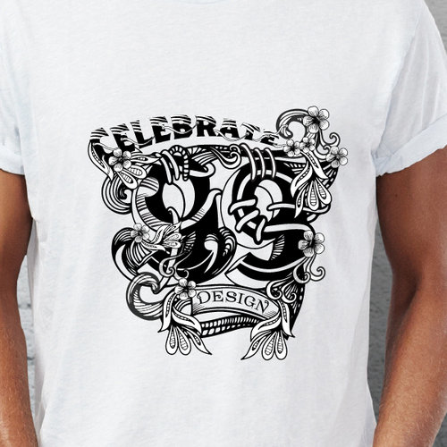 Doodle design with the title '99d community t shirt'