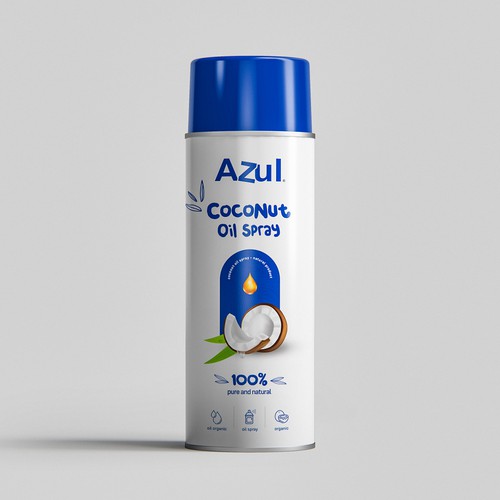 Oil packaging with the title 'Azul Coconut'