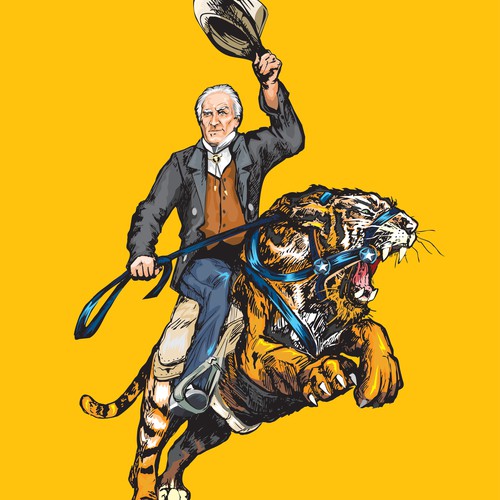 Tiger design with the title 'beer label'