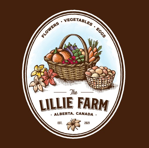 Modern rustic logo with the title 'Vintage Logo for Farm in Alberta, Canada'