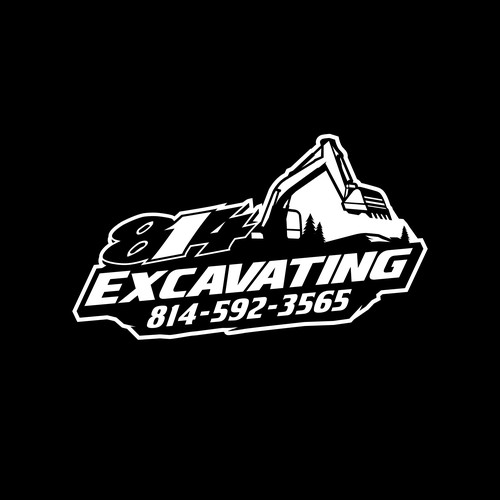 Earth mover logo with the title '814 excavating'