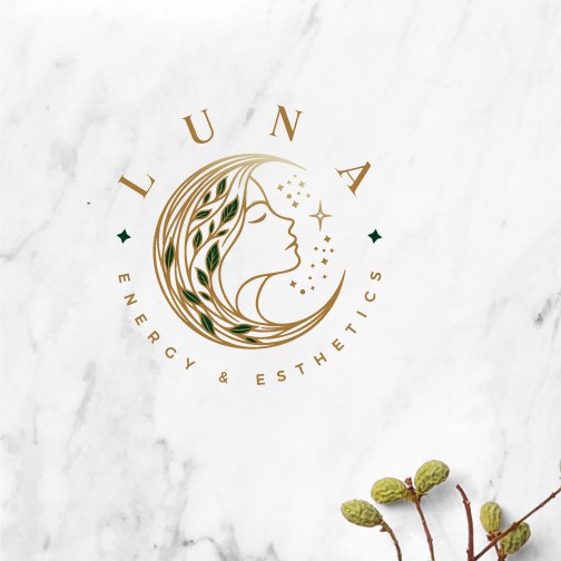 Stamp design with the title 'Luna logo design'