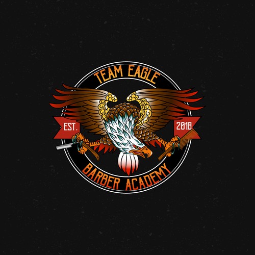 Razor logo with the title 'Design fun tattoo inspired logo for a Barber Academy'