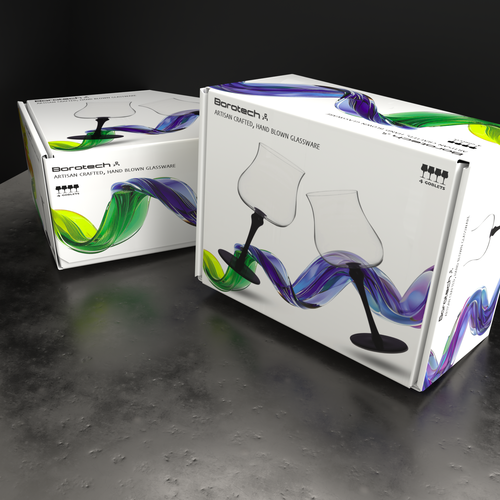 Unique packaging with the title 'Concept for Crystal Goblet Packaging'